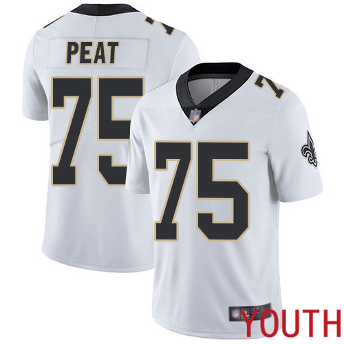 New Orleans Saints Limited White Youth Andrus Peat Road Jersey NFL Football 75 Vapor Untouchable Jersey